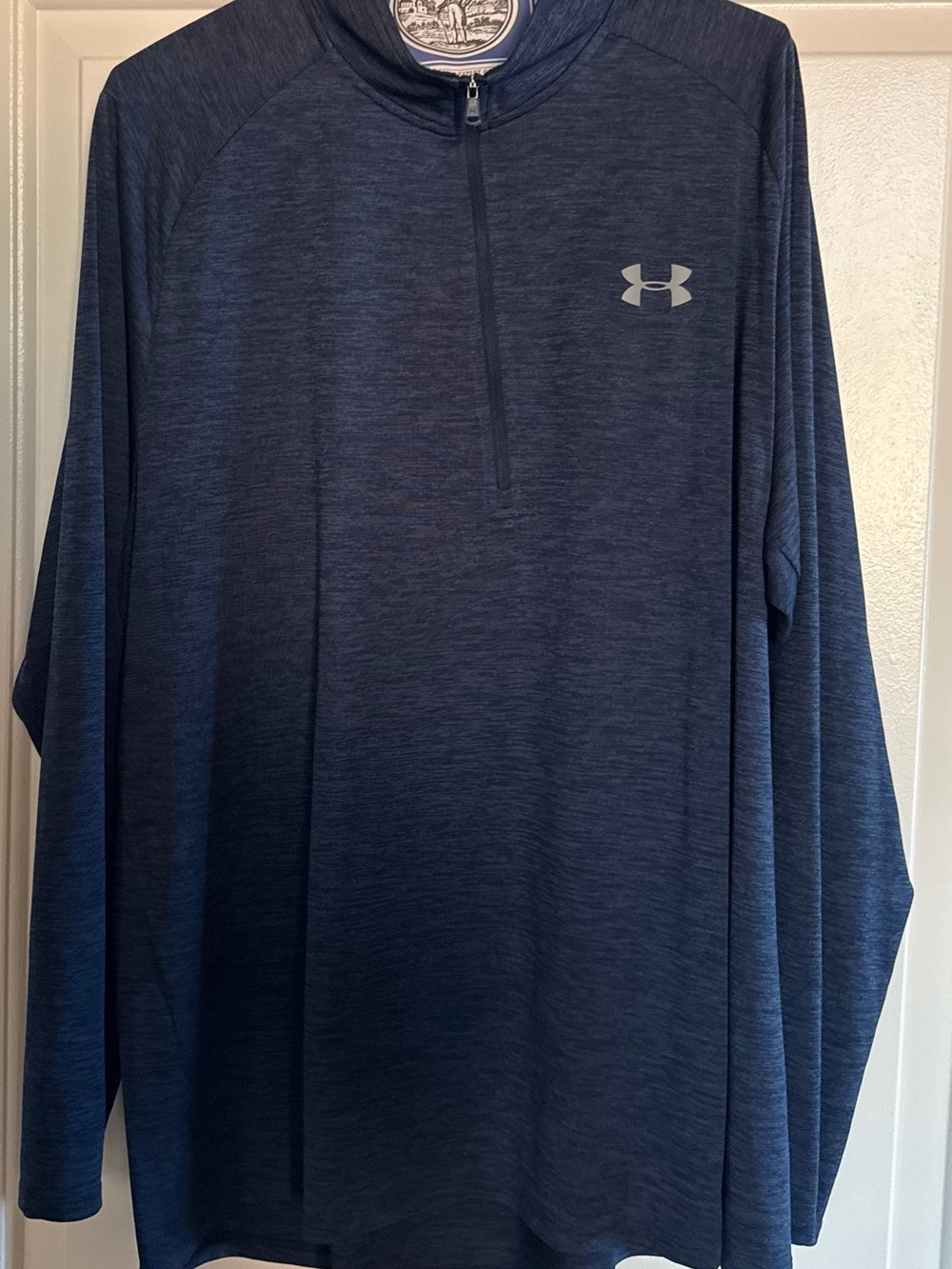 Under Armour Men's Heathered Navy 1/4 Zip Performance Pullover